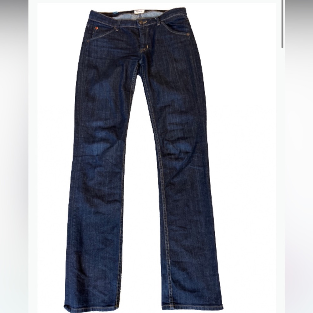 HUDSON JEANS CARLY MIDRISE STRAIGHT FLAP POCKET JDARK BLUE DENIM SIZE 27 - Picture 3 of 9